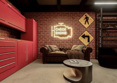 Garaje multifuncional estilo industrial