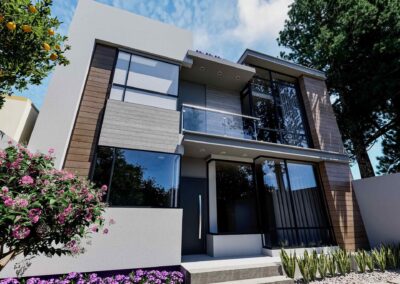 Casa moderna con espacios abiertos y luminosos 